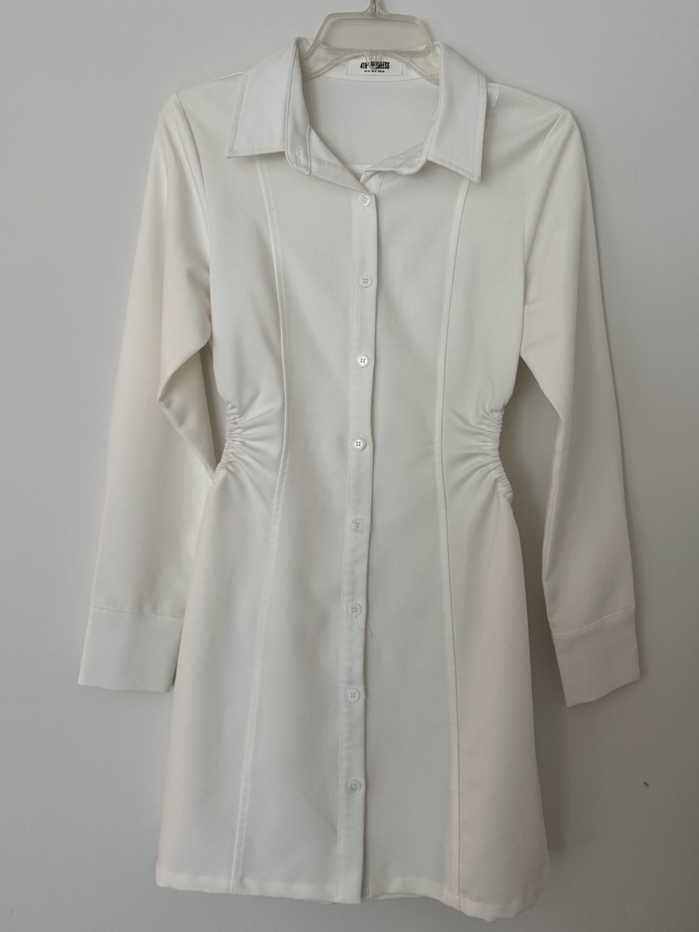 4th Reckless Classic White Button-Front Shirt Dress